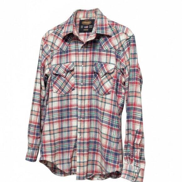 whiteknuckler Other - Whiteknuckler Brand Mens Size Medium Heavy Weight Rainbow Plaid Pearl Snap Shirt